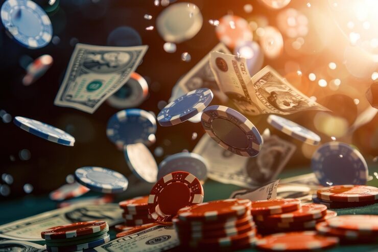 Caishen Wins slot game interface on kantorbola rtp showing reels, bet controls, and payout table